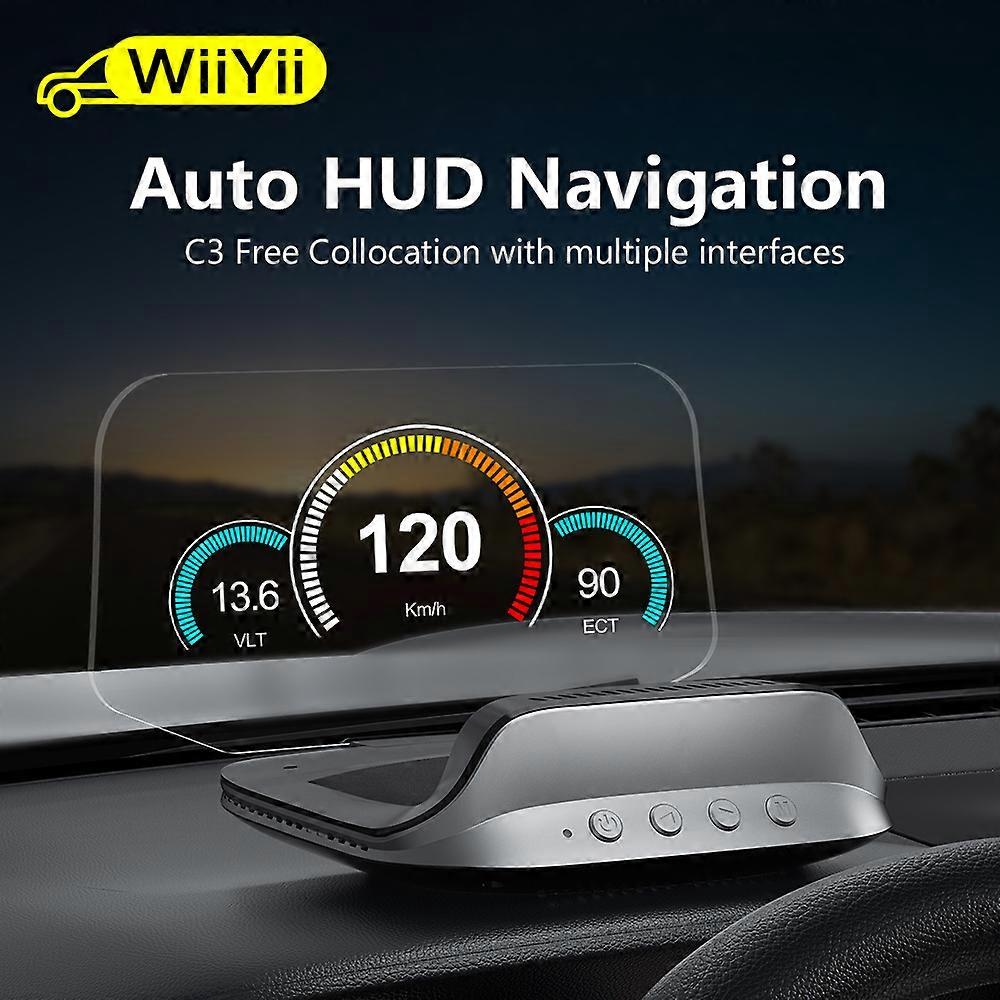 Nyeste C3 Head Up Display OBD2 HUD speil oppdatert Valgfri navigasjon HUD hastighet drivstofforbruk bil speedometer projeksjon