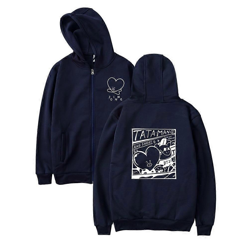 Bangtan Boys V TATA MANG Fans Clothes Kpop Thick Hoodie Zip up
