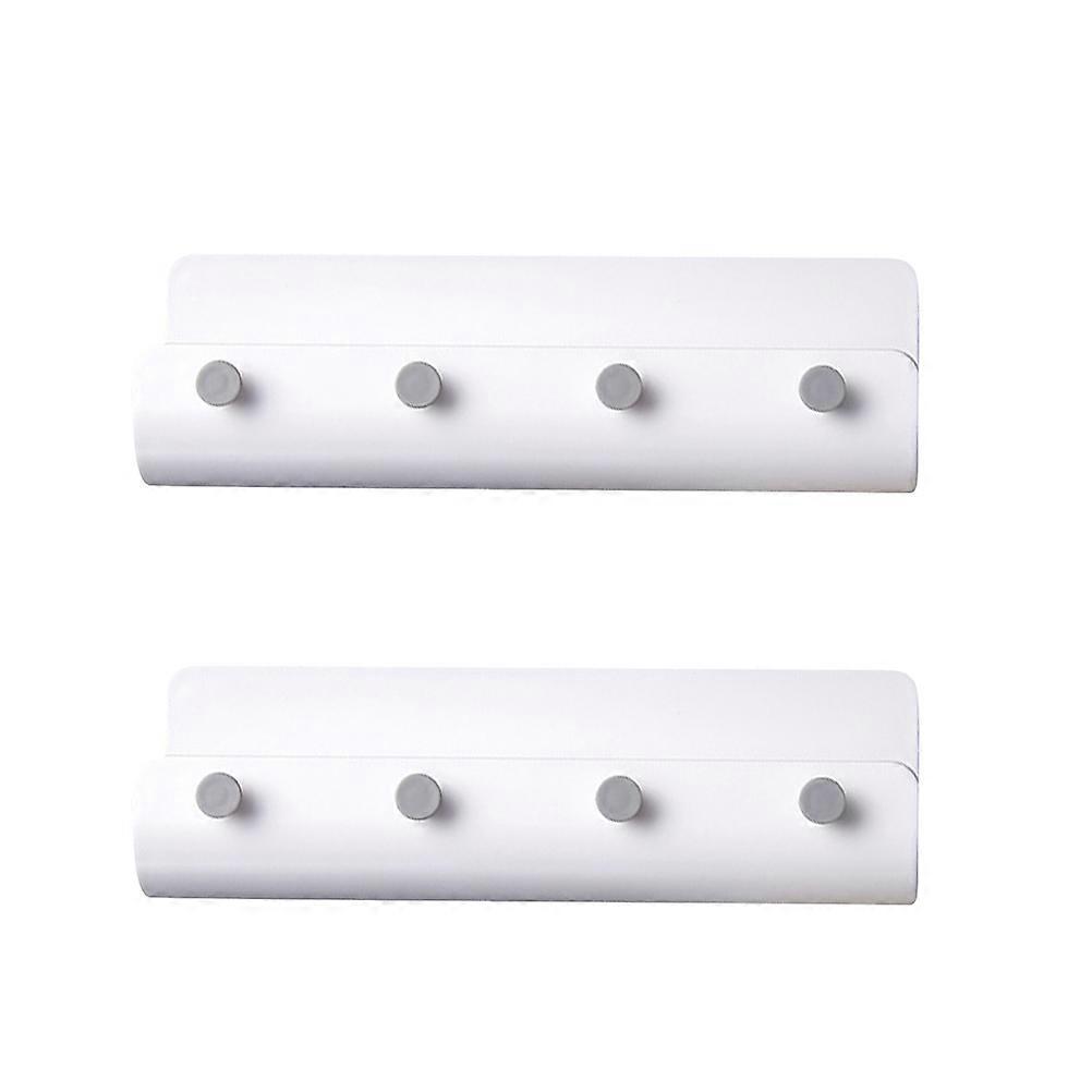 2pcs Plastic Punch Free Storage Rack Wall-mounted Hanging Hooks for Bathroom