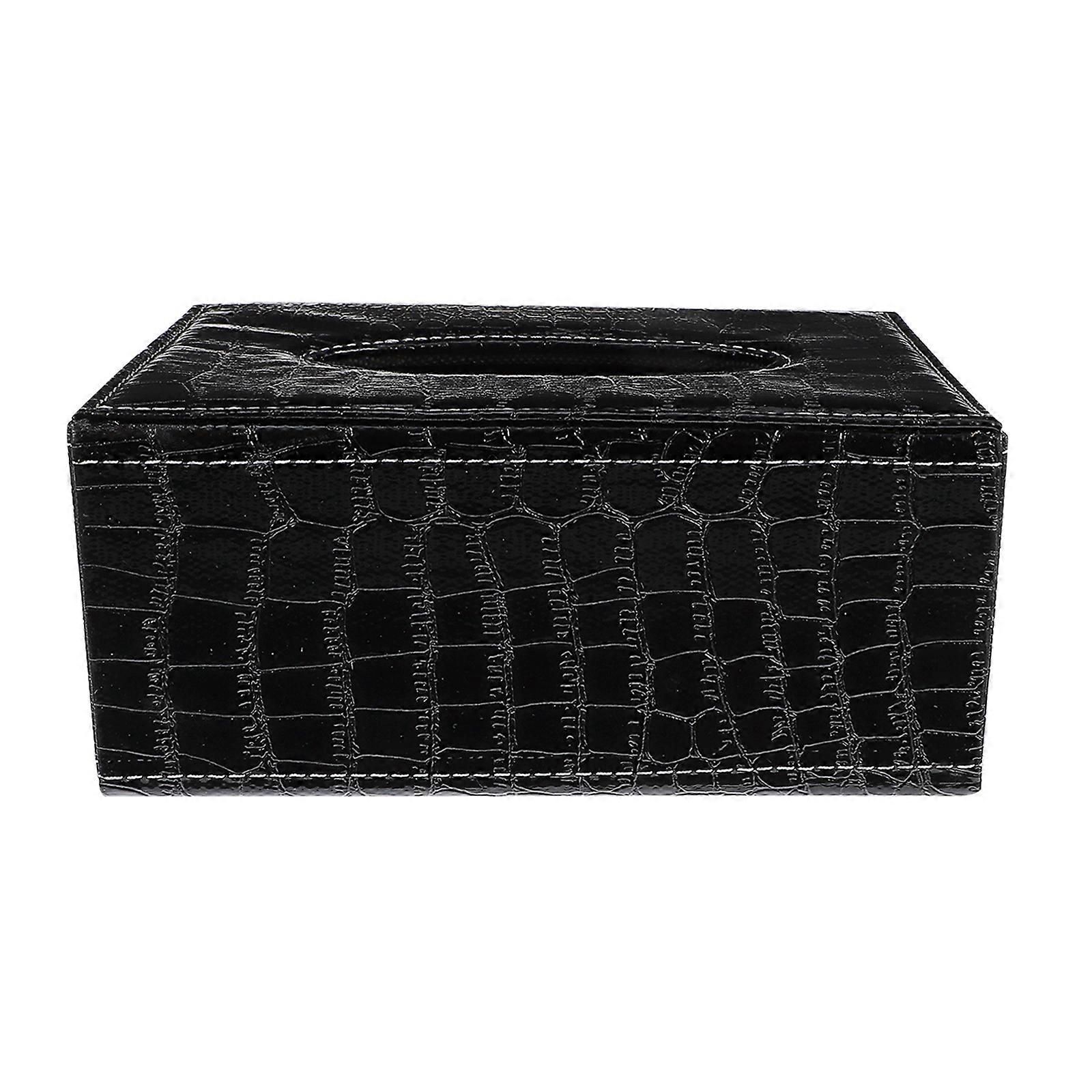 1pc Leather Tissue Organizer Desktop Tissue Container Bathroom Napkin Box