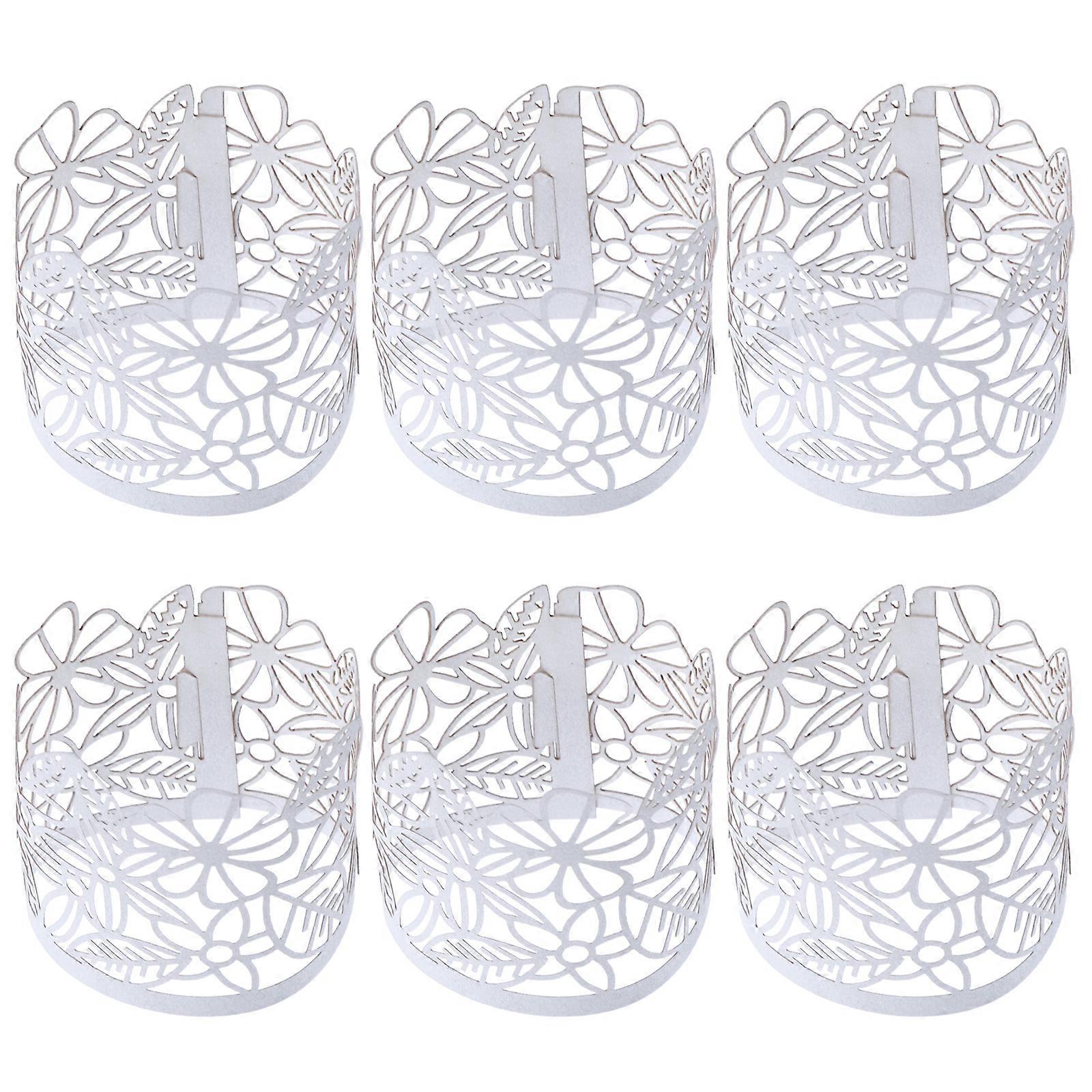 50pcs Hollow Paper Candle Holders Wraps Paper Lamp Enclosures Candle Wraps