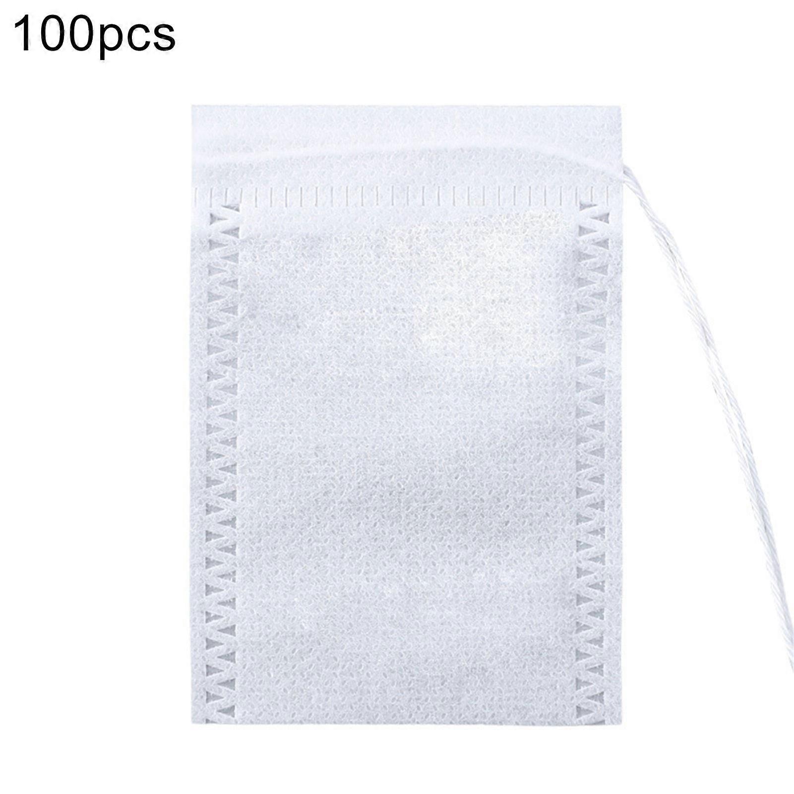 100Pcs Disposable Drawstring Tea Bag Mesh Filter Herb Storage Strainer Pouch