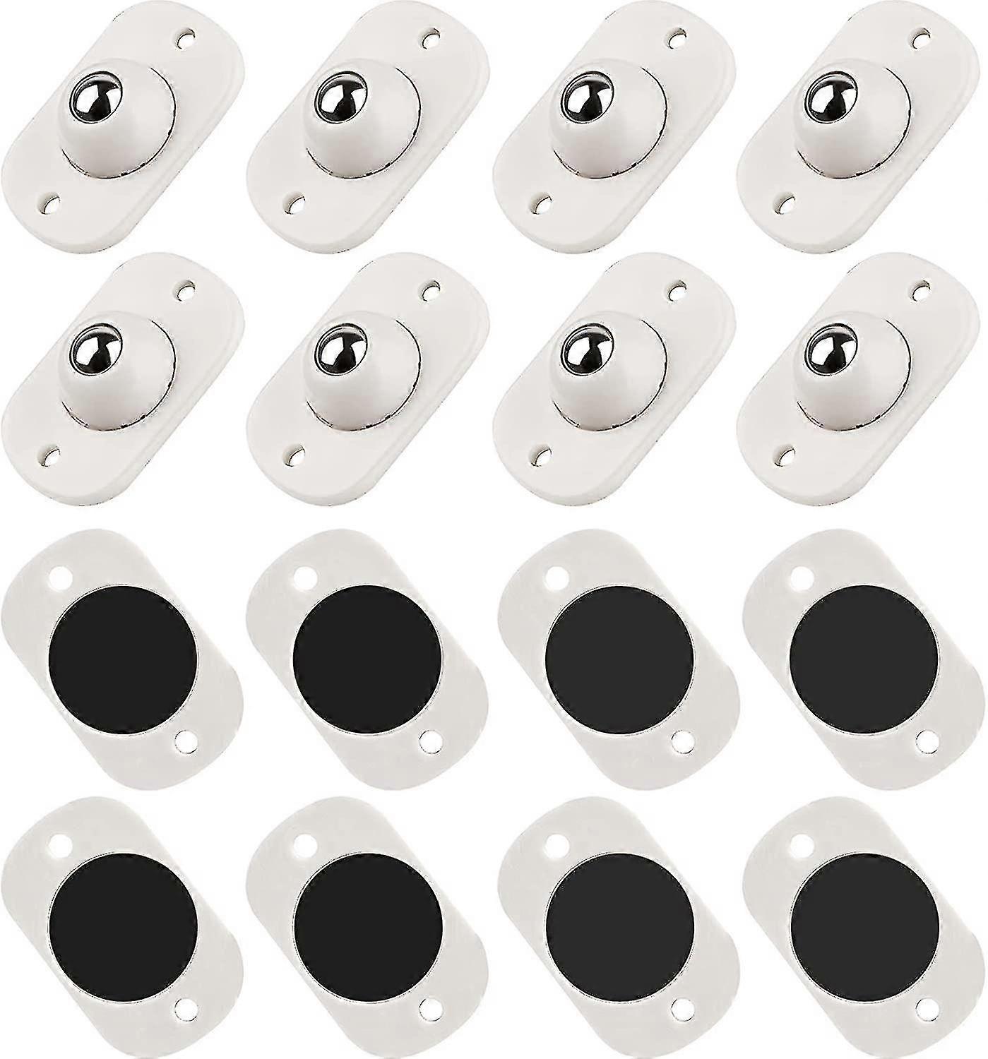 16 Pack Self Adhesive Caster Pulley Rollers Small Solid Abs Caster Wheels Mini Casters Movable Accessories For Diy Toy Car Trash Can Storage Container