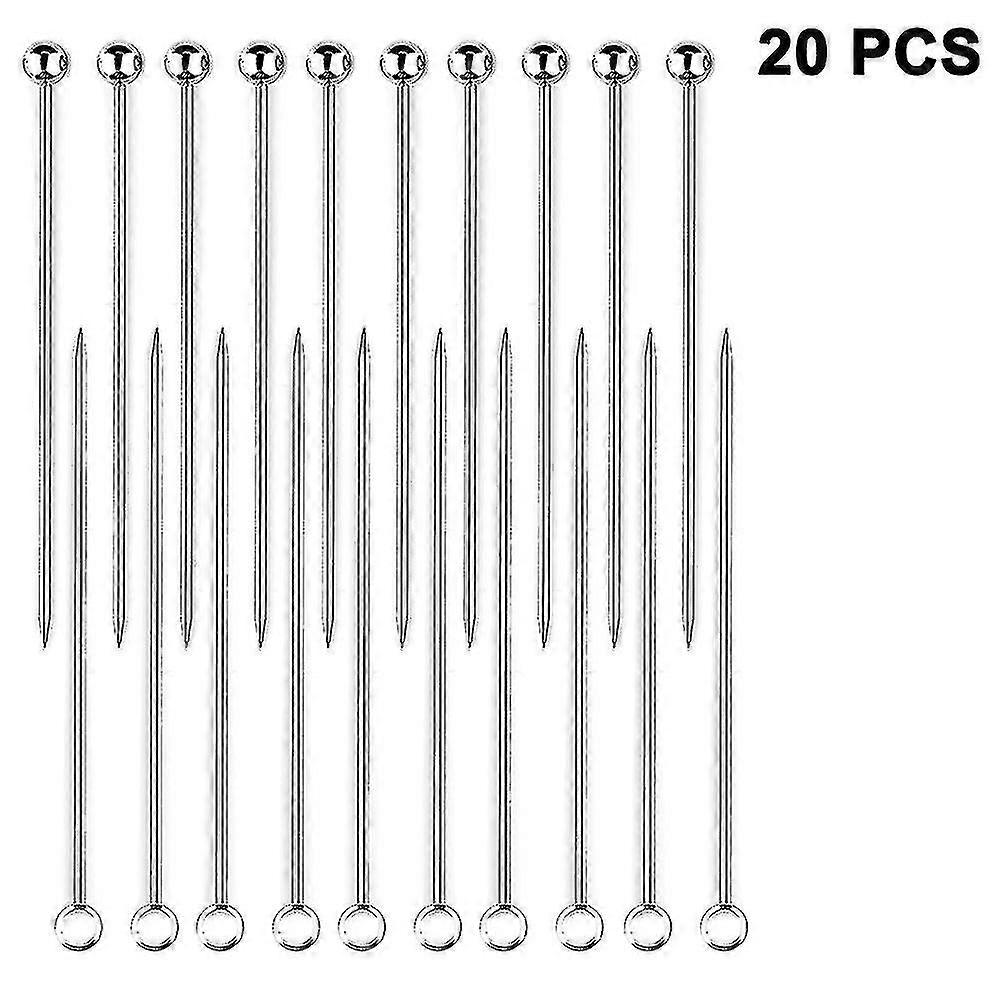 20pcs de menos brochetas de acero reutilizables