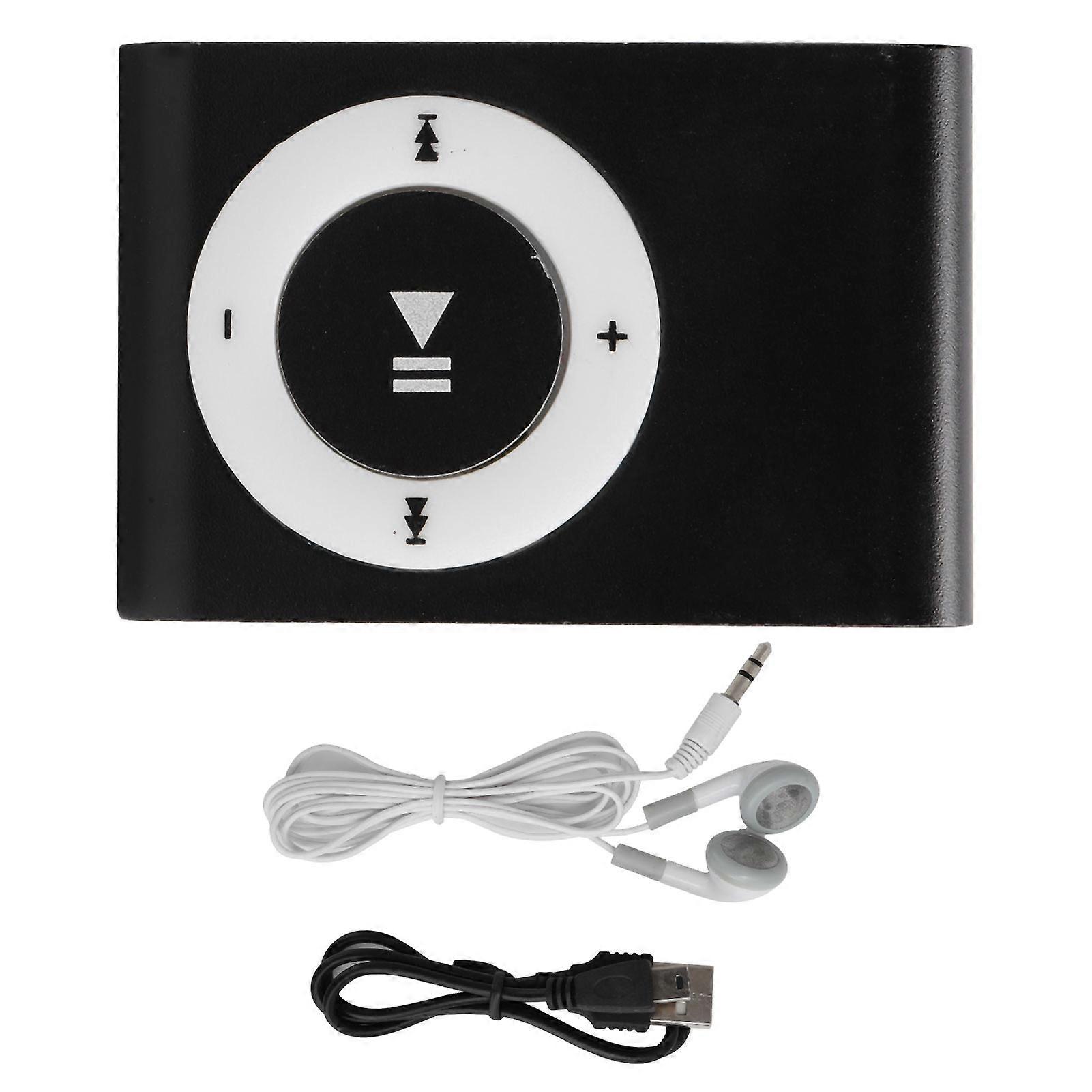 Portable Digital Music Media Player MiniMP3 BackClip Player with Earphone and USB Cable(Noir )
