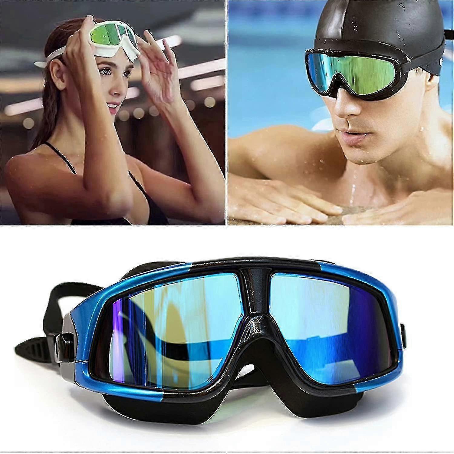 Swimming Goggles, Adult Swimming Goggles With Uv Protection And Anti Fog Lens, Anti Slip Easy To Adjust Comfortable Silicone Goggles D[J