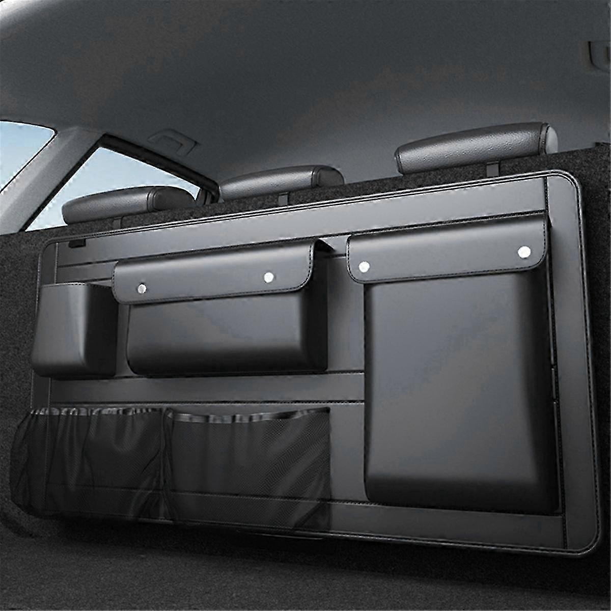 2-Pack Car Back Seat Hanging Organizer – Travel Storage Bag For Tablets, Toys, Tissues – Black