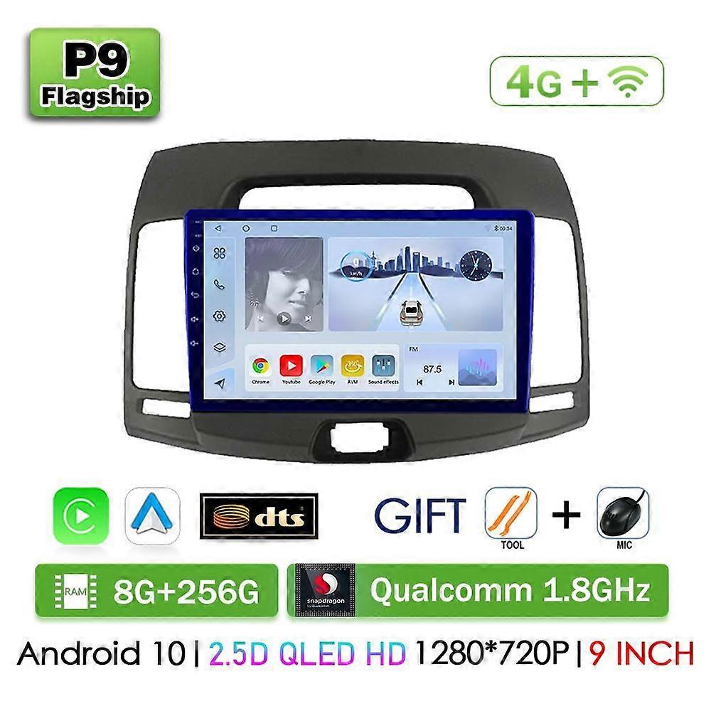 8+256g Qualcomm 8 Core Android Auto Radio Multimedia Player For Hyundai Elantra 4 2006-2012 Wireless Carplay Gps Stereo 4g Wifi
