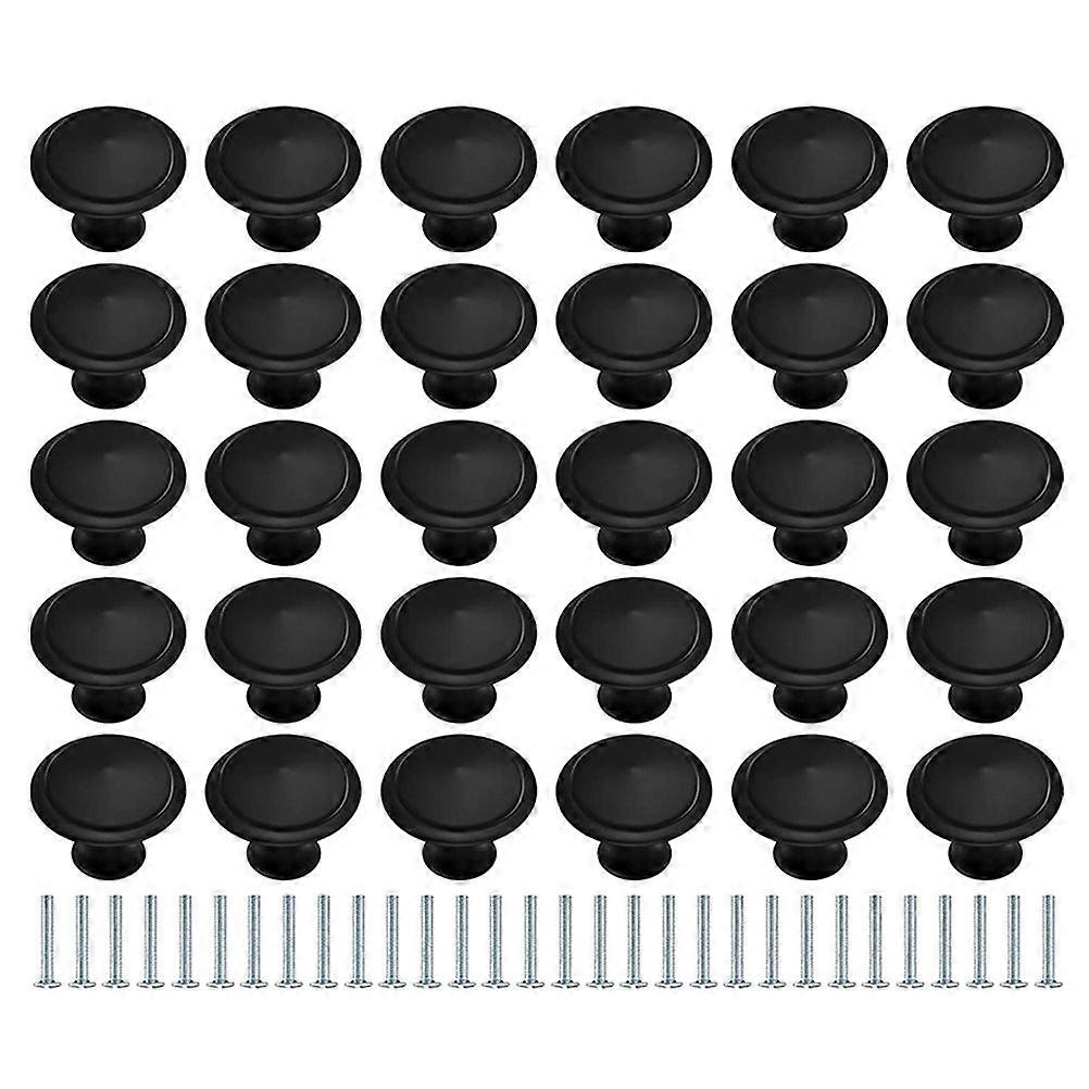 30pcs Round Drawer Knobs Stainless Steel Drawer Pull Knobs Round Cupboard Knobs