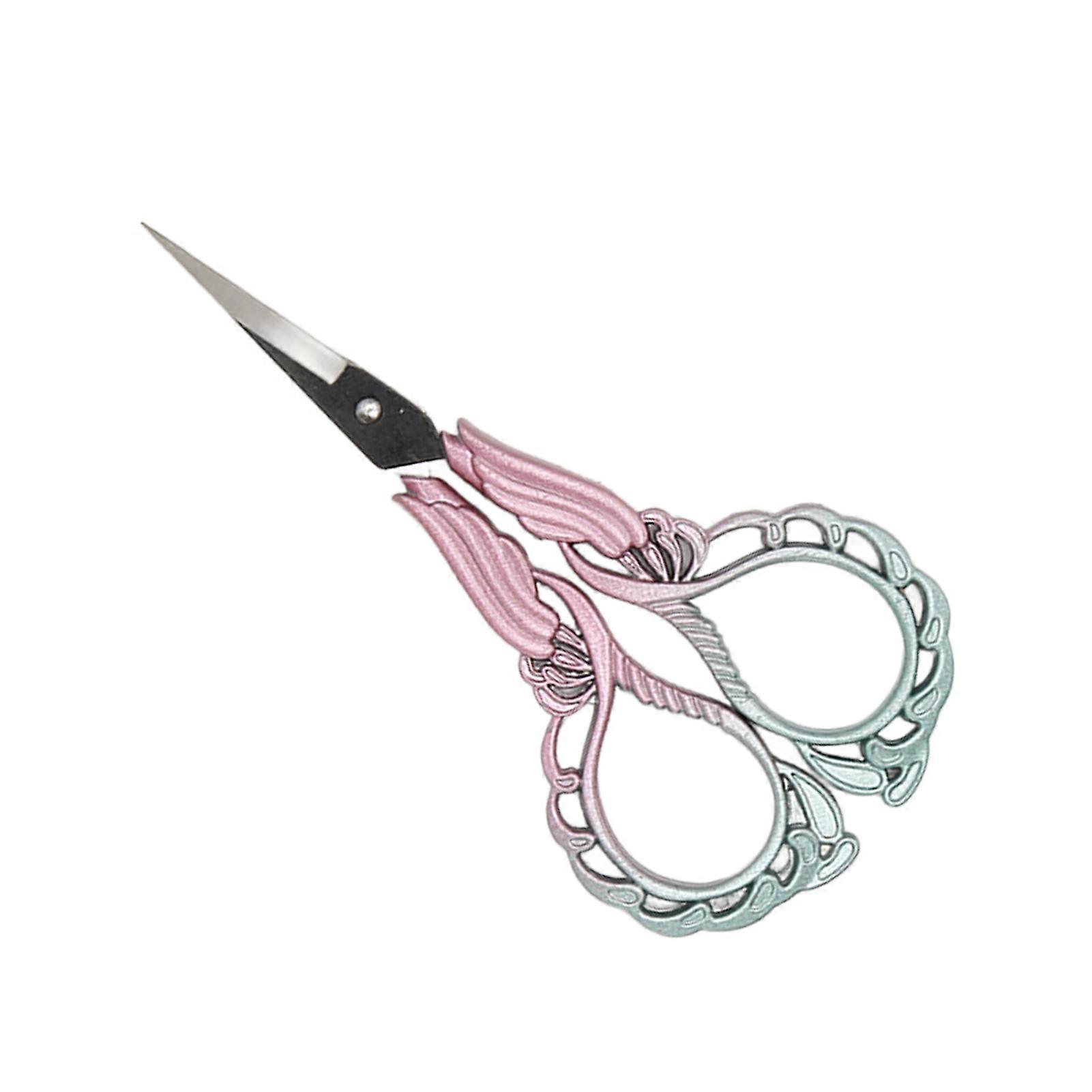 Sharp Embroidery Scissors 10cm Stainless Steel Pink Blue Pointed Tip