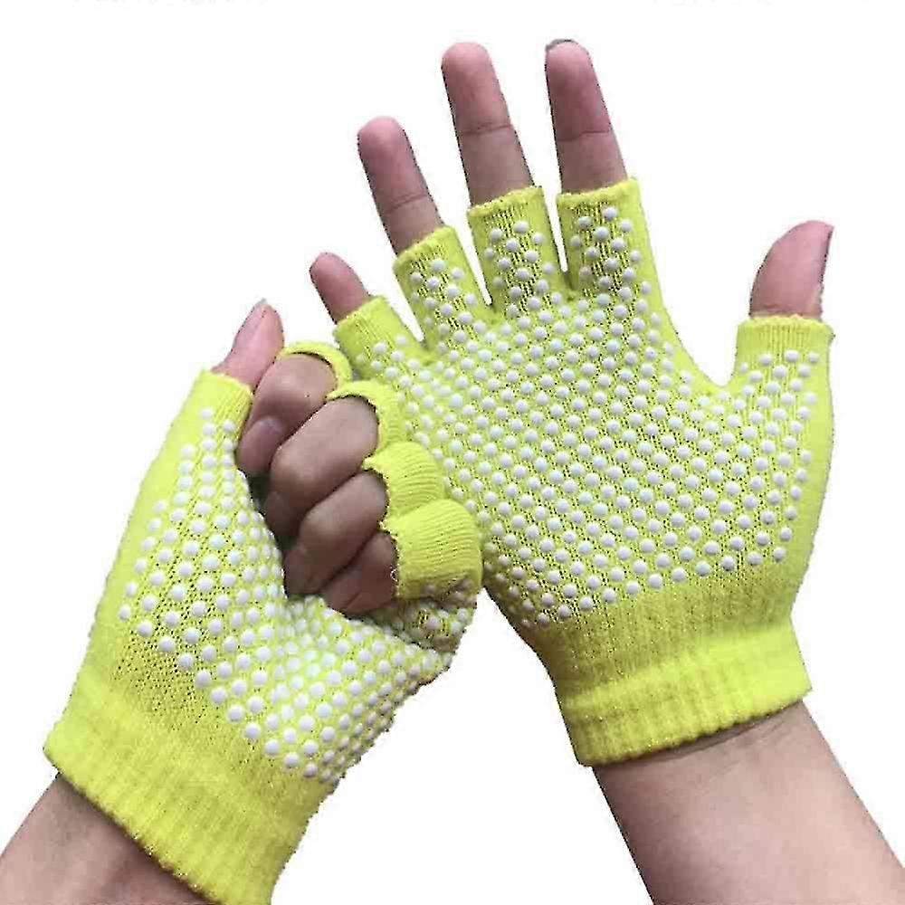 Fingerless Exercise Non Slip Yoga Pilates Gloves With Silicone Dots