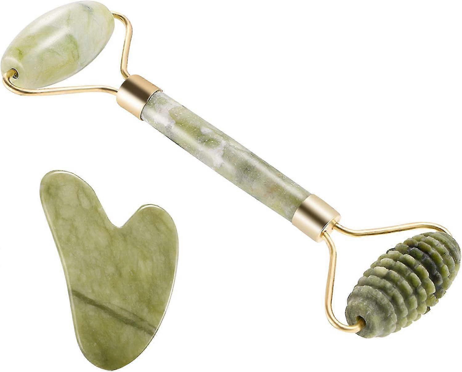 Jade Roller And Set- 100% Natural Jade F Massager Stones For F, Eyes, Ne, Body For Anti Aging, Relieve Fine Lines And Wrinkles, Improve Body C