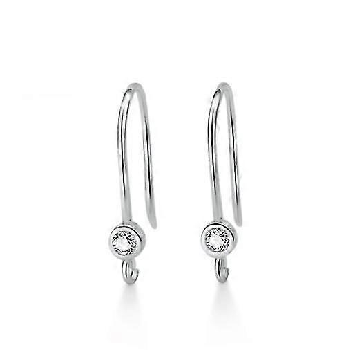 (1 paire d’or blanc)hoop Diamond Ear Hooks