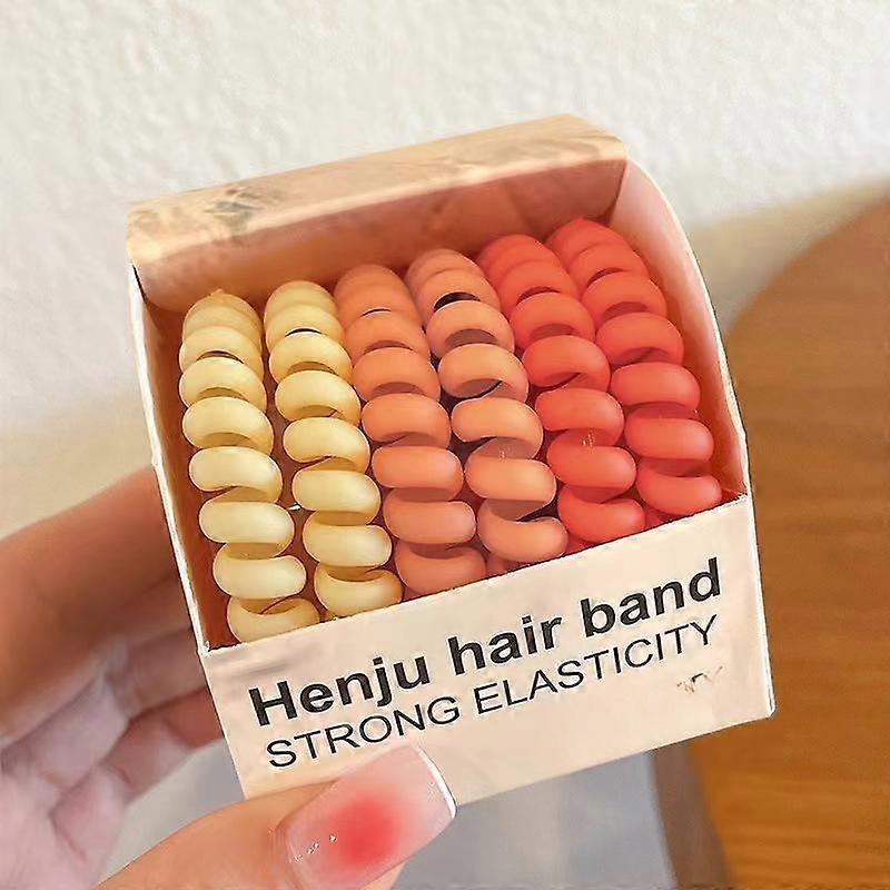 6 Pçs / set Nova Moda Matt Colorido Telefone Fio Elástico Faixa de Cabelo Fosco Cabo Espiral Elástico Elástico Cabelo Tie Acessórios para o Cabelo