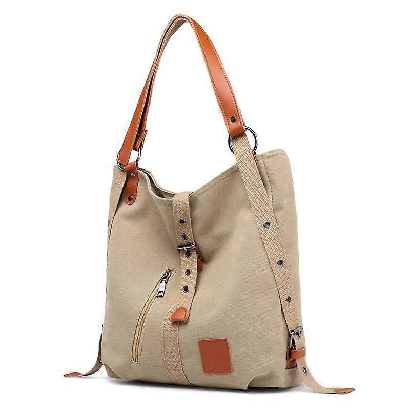 Sac à dos à double usage Femmes Toile Casual Multifonctionnel Grande Capacité Microfibre Cuir Sac à main Sacs à bandoulière