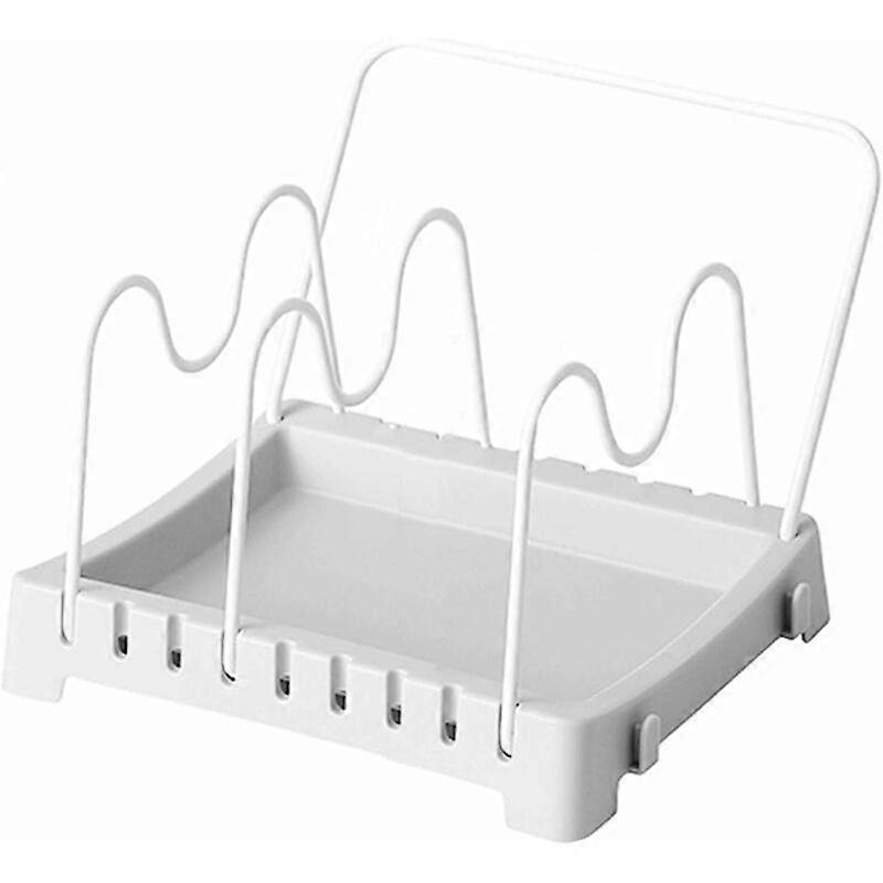 Pot Lid Holder, Adjustable U-Shaped Rack, PP and Steel Wire, Durable