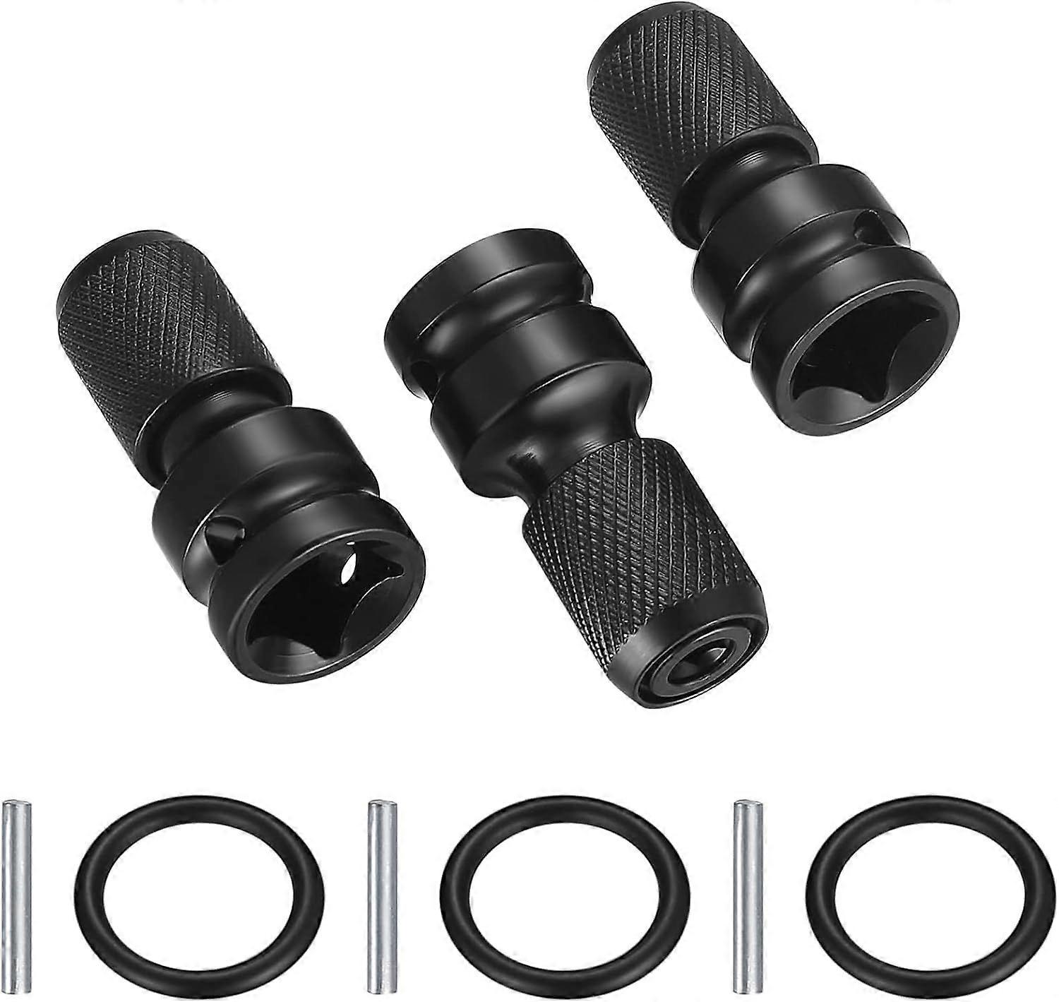 3Pcs 1/2" Square to 1/4" Hex Socket Adapters, Quick Release Chuck Converter Hex Ratchet Socket Wrench for Impact Ratchet Wrench and Screwdriver Bit H