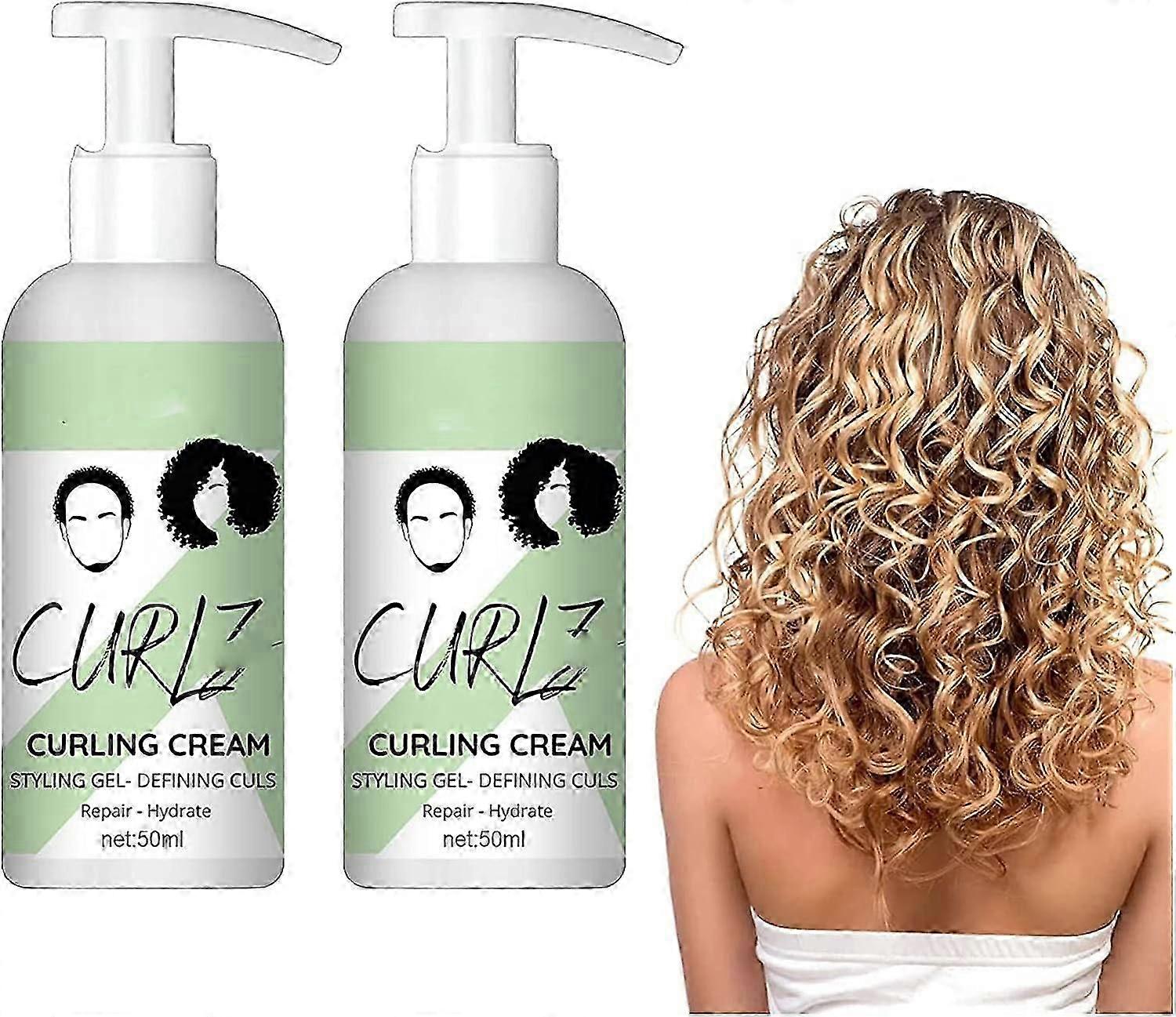 Curl Defining Cream, Elastin Lockigt Hår Fuktgivande Styling Reparation Curling Essence Hårvård Elastin för Frizz Control & Color Treated