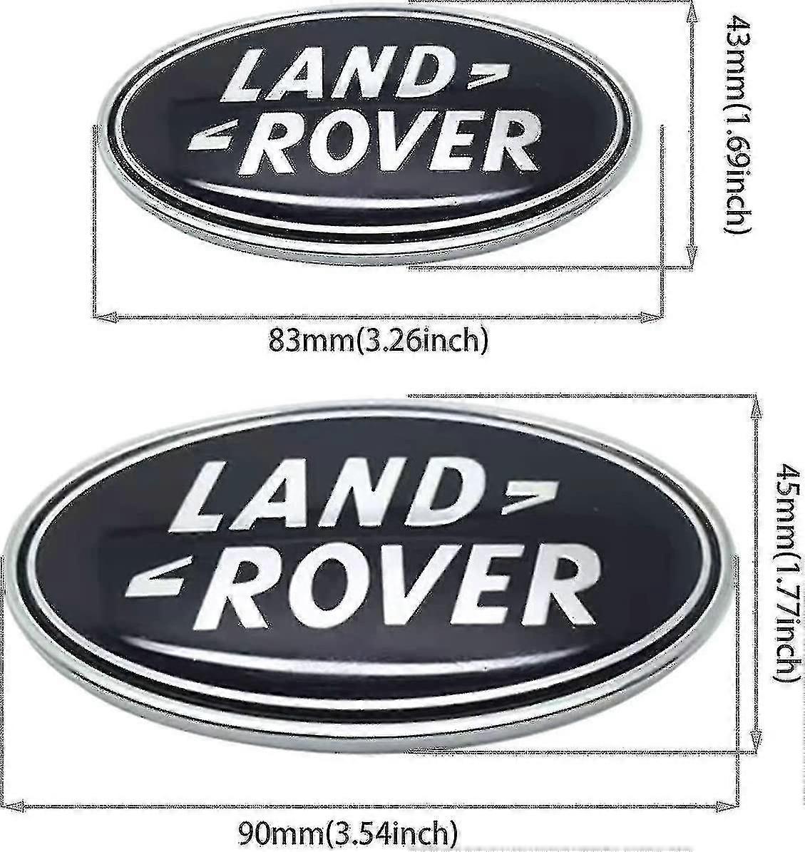 2pcsはランドローバーグリルバッジテールゲートオーバルバッジステッカー、フィットランドローバーレンジローバーバッジネームプレート(ブラック)にフィット