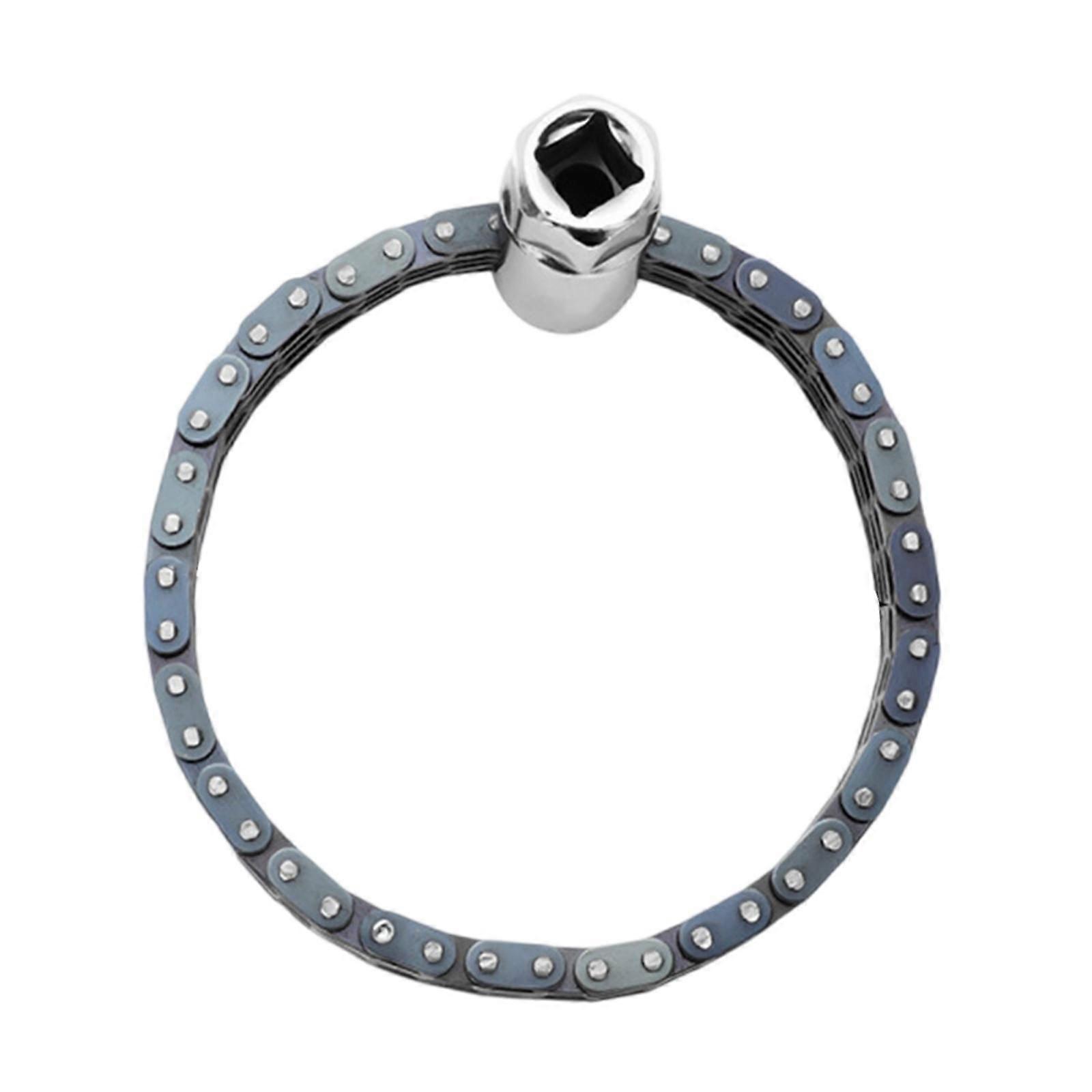 Oil Filter Chain Wrench Portable Spanner Handheld Sturdy Double Chain Sleeve 44 Section