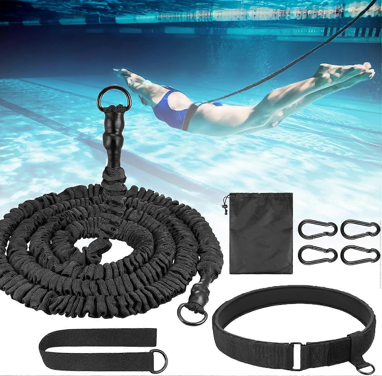 Swim Belt for Pool 2.5-7.5M Swim Trainer, Swim Belt with Webbing and Adjustable Strap, Swimming Exercise Belt to Increase Strength and Endurance