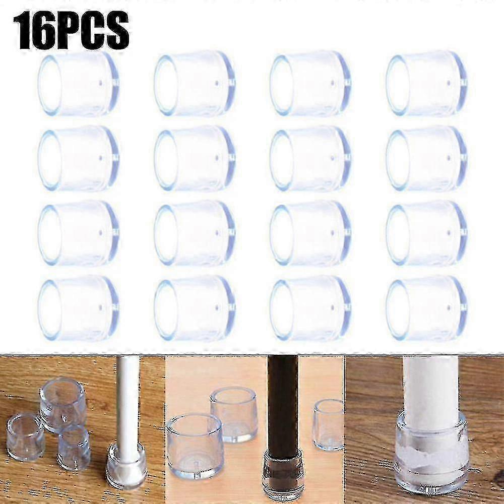 Clear Table Chair Legs Cap Feet Silicone Pad Covers Floor Protector Set
