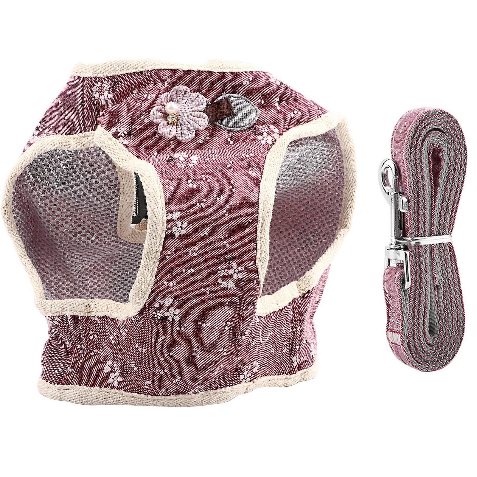 Cotton Blend Breathable Pet Vest for Cats and Dogs with Adjustable Chest Strap and Pulling Rope, Small Size