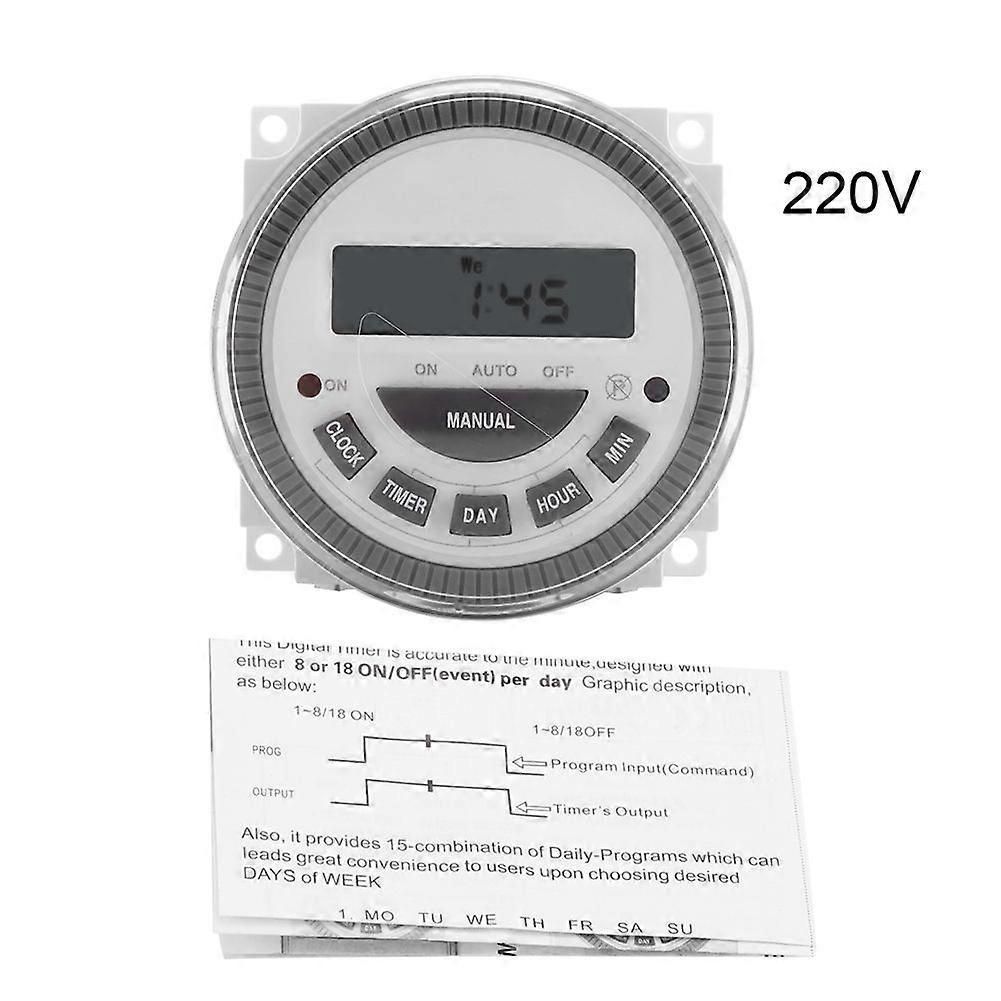 16A 7 Days Weekly Programmable Digital Timer Time Relay Switch Output ( 16A TM-619H-2)