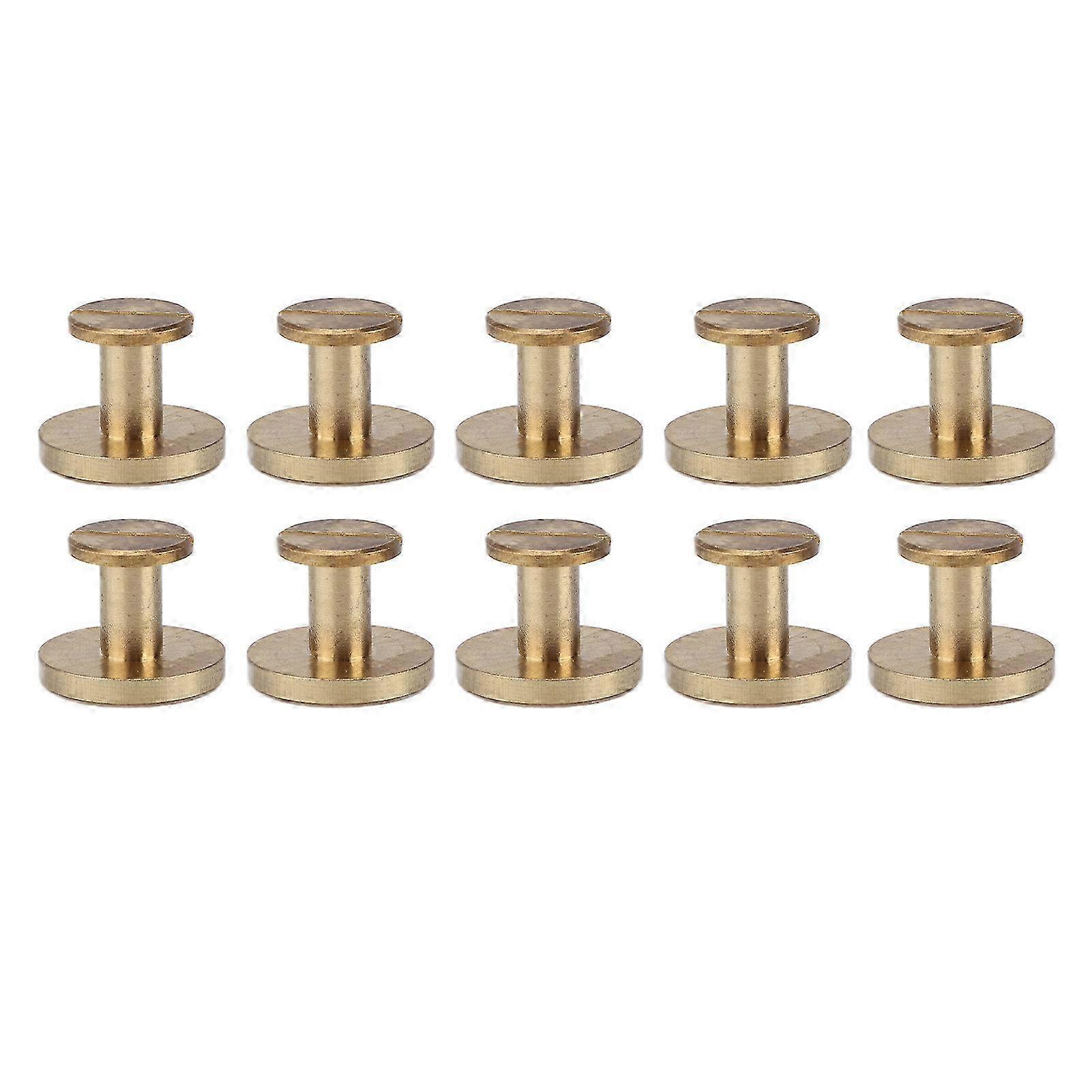 10 Sets Book Binding Screw Easily Binding Disassemble Sturdy DIY Ledger Rivets for Leather Crafts Ledger13x18mm