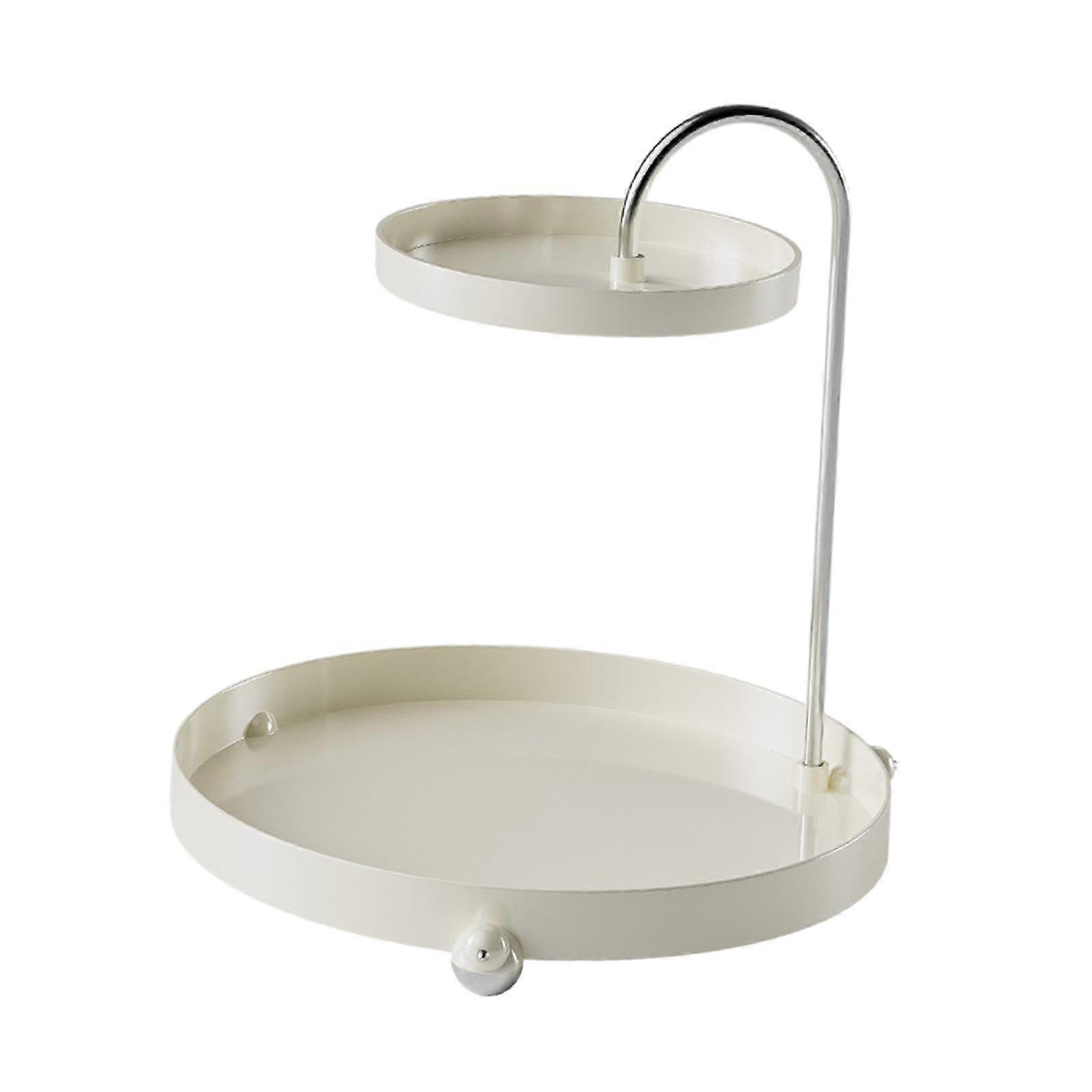 Double Layer Desk Rack, Bathroom Organizer, Rotatable Serving Tray for Bathroom