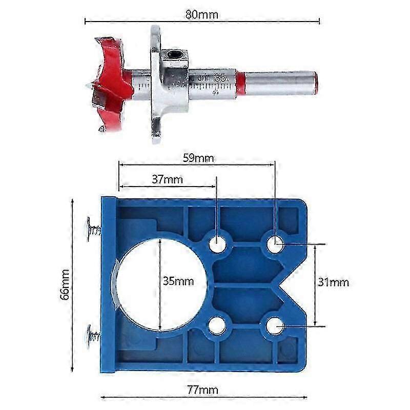 35mm Hinge Jig Drill Bits Sets Concealed Hinge Drill Bit Locating Guide Drilling Tools for Cabinet Hinges and Mounting Plates