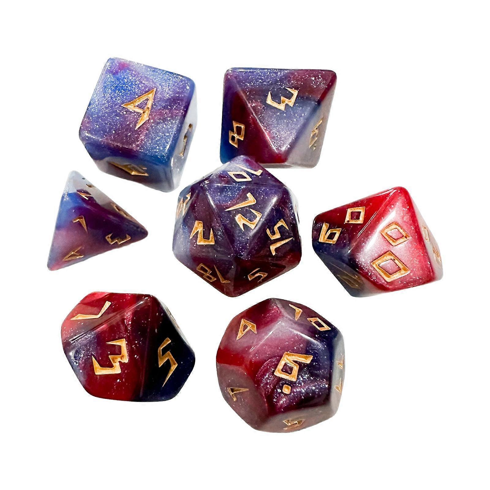 7Pcs Polyhedral Dice Multisided Dice, Acrylic Table Gaming Dice, D4 D6 D8 D10