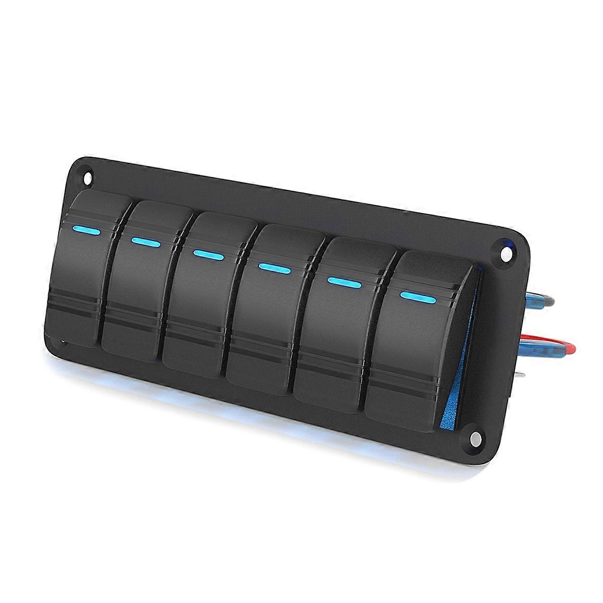Πίνακας διακοπτών 12V 24V 6 συμμοριών πινάκων διακοπτών συμμοριών των οδηγήσεων στον πίνακα διακοπτών OFF για τα αξεσουάρ αυτοκινήτων αυτοκινήτων Marine
