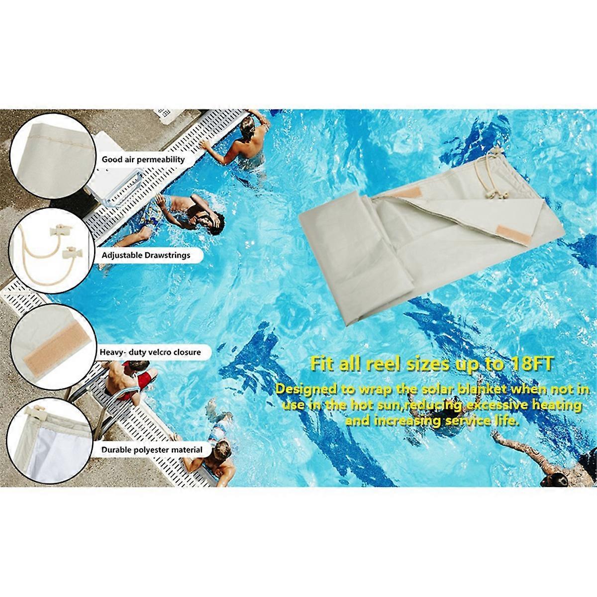 Reel Cover for Pools Reel Up to 18' Wide Creamy white