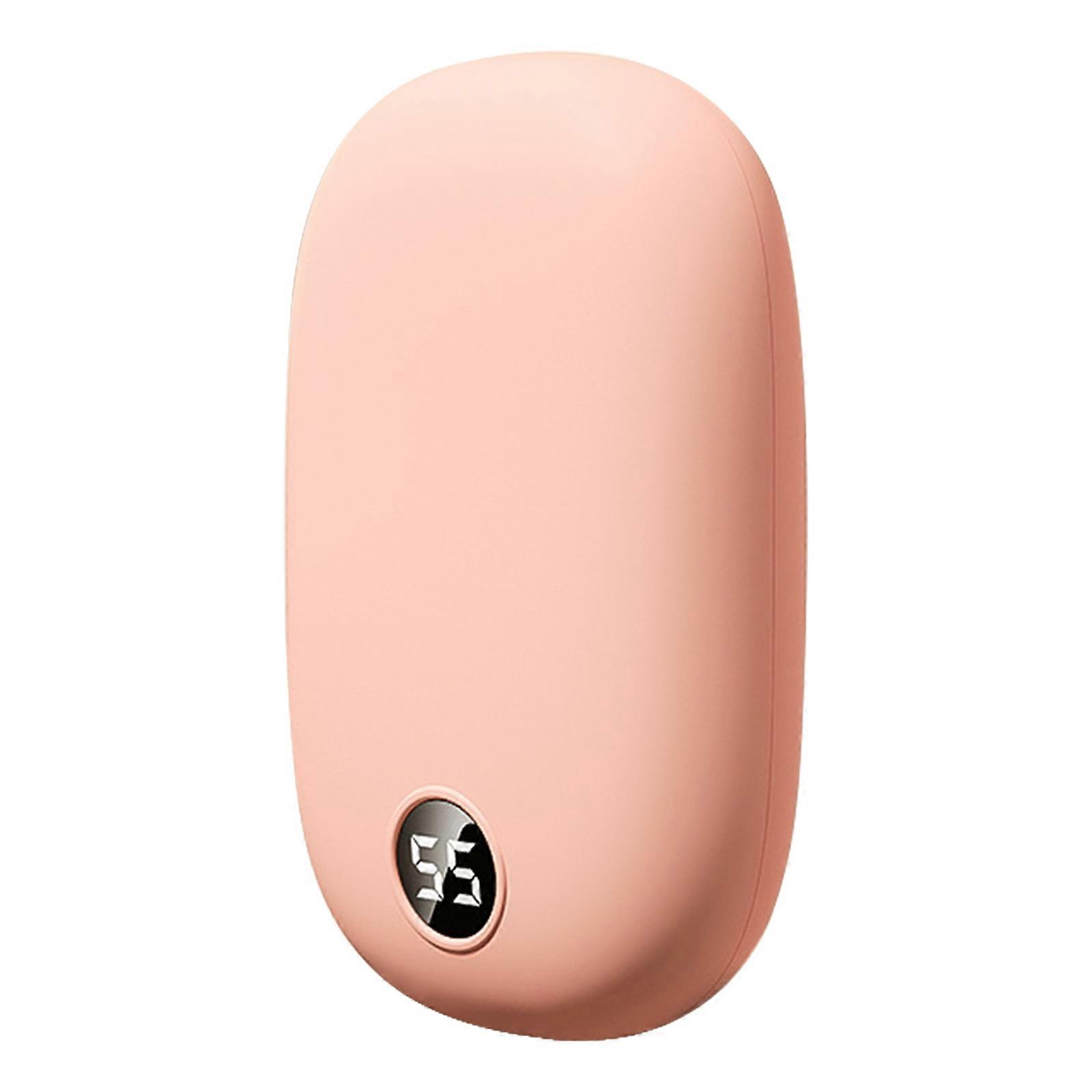 Digital Hand Warmer 10000mAh 55℃ Digital Display Hands Warmer Adjustable Temperature Long Lasting Instant Heat 2-in-1 Pink