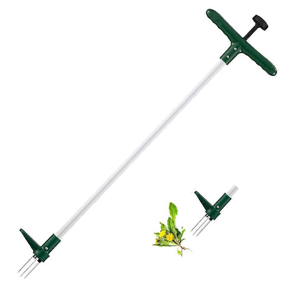 Standing Weeder Hand Tool with Long Handle for Garden Weeding, Dandelion Root Pulling, Ergonomic Design, Steel Head