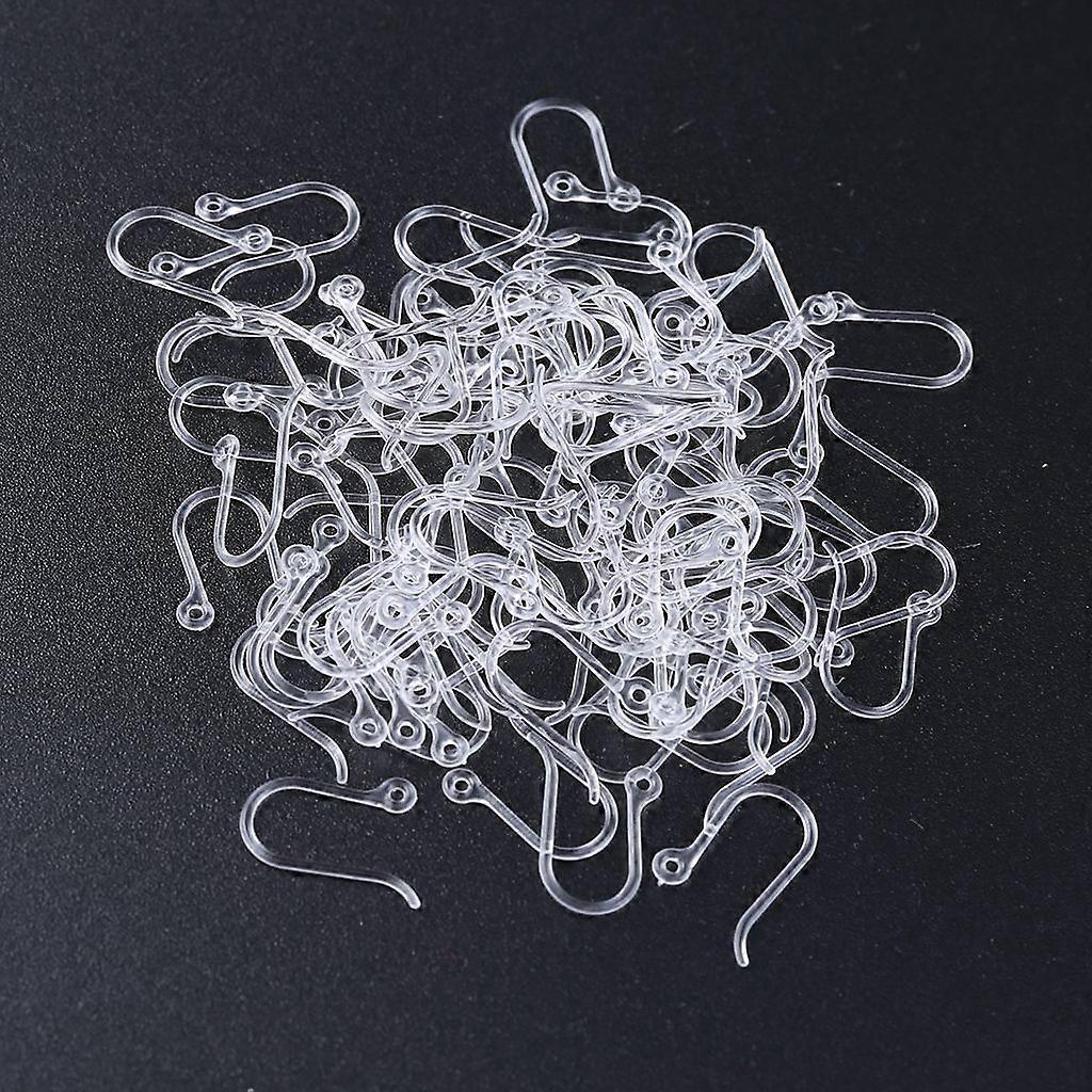 100x/Pack Non-Allergic Resin Earring Hook DIY Ear Shape Wire Hooks for Jewelry