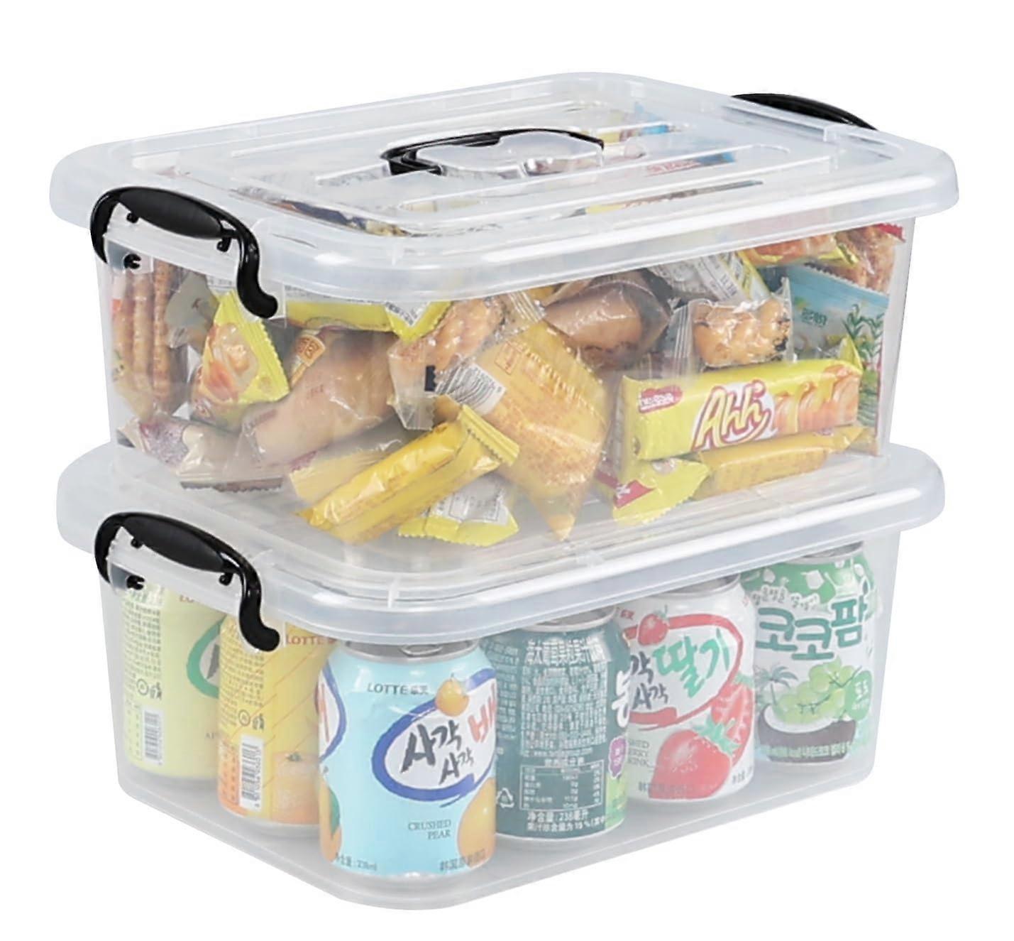 8 Quart Plastic Latching Storage Bin with Lid and Handle, Durable Organizing Container, 2 Pack Set