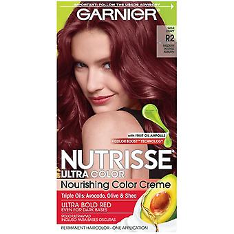 Garnier Nutrisse Ultra Nourishing Hair Color Creme, R2 Medium Intense Auburn, 1 Kit