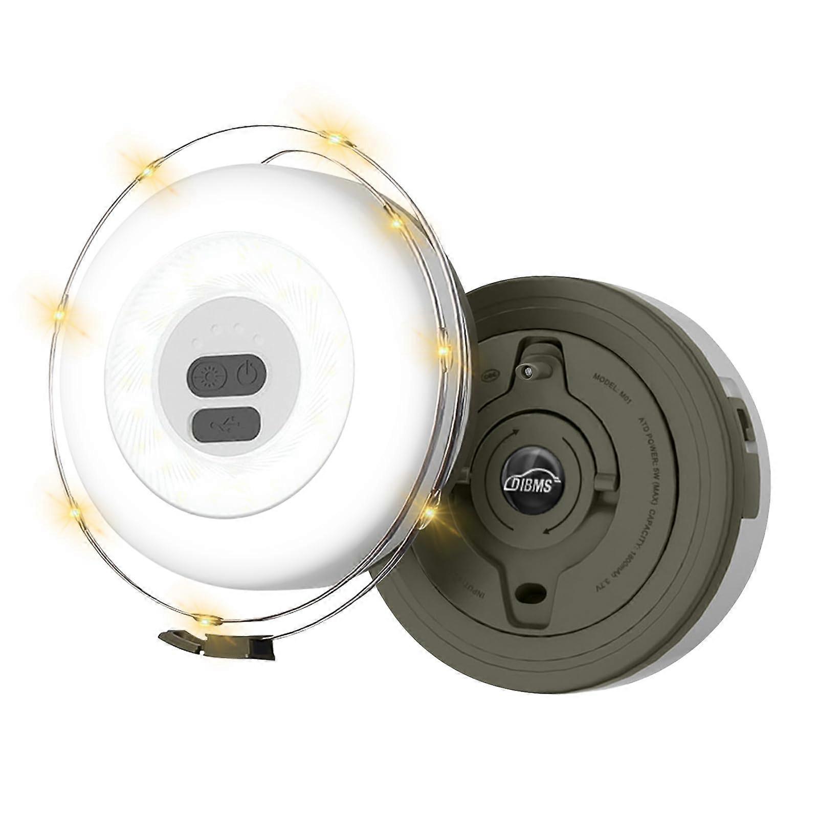 1-Pack Camping String Light With Lamp, 32.8Ft LED Hanging Light, Rechargeable Waterproof Tent Awning Decor