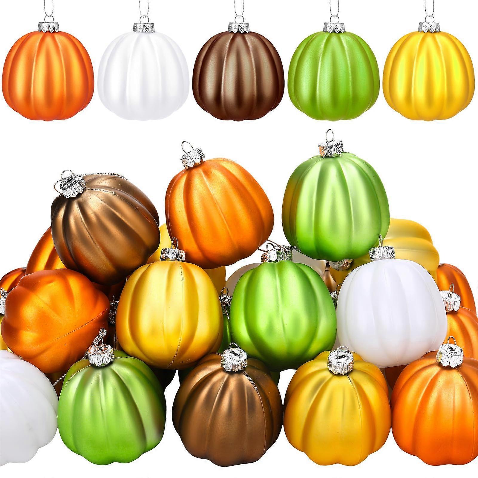 30 Pcs Cute Pumpkin Ornaments For Hanging Fall Tree Decorations Small Size Set Of 30