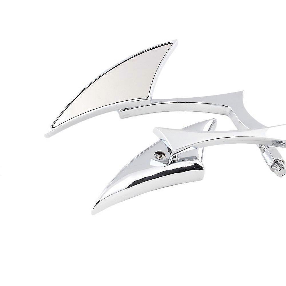 Custom Universal Motorcycle Spear Blade Rearview Mirrors for Cruiser Touring Rebel 250 Shadow 600 750 VTX VT1300 1800 - Pair (Chrome)