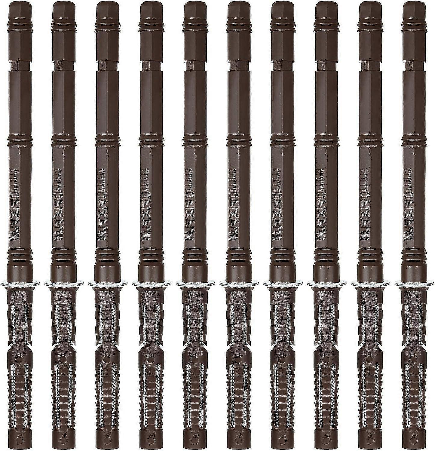 10pcs Floating Shelf Fixings, 14 X 140mm Hidden Shelf Brackets Brown Color Heavy Duty Big Size Fixings Hardware For Wall Concealed Shelf Supports, Bra
