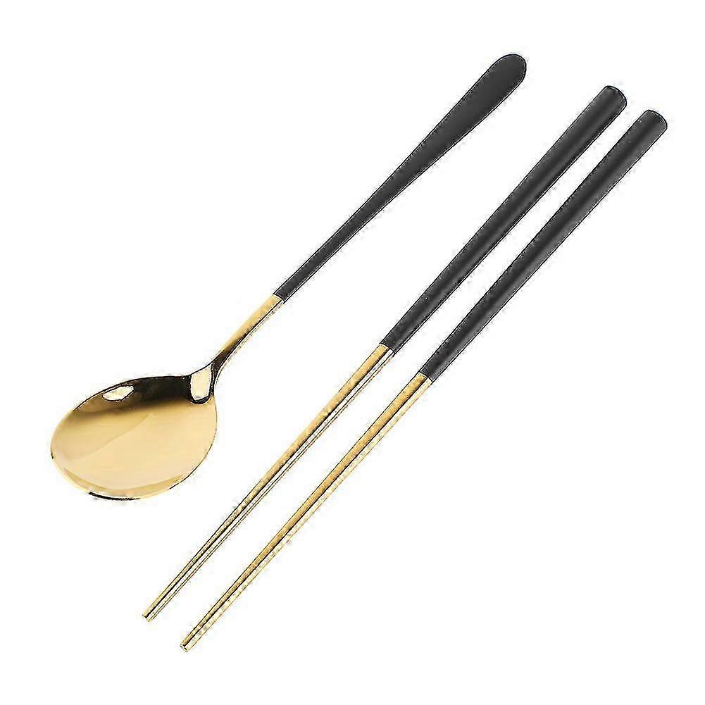 Reusable Stainless Steel Chopsticks Spoon Set Dinnerware Tableware QHb XSF