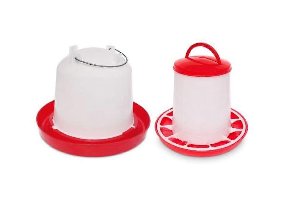 Chicken Waterer and Feeder Set  1.5 Gallon Poultry Drinker and 11 Pound Feeder Combo