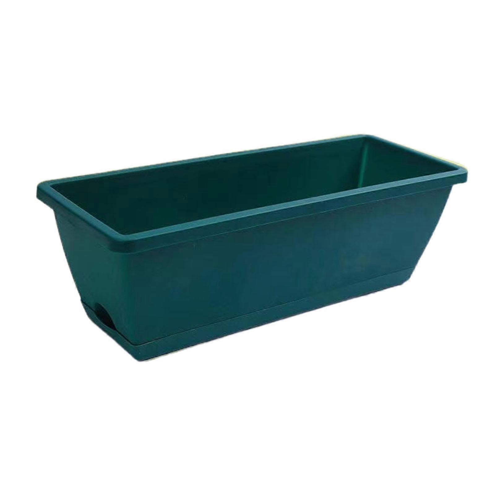 Window Box Planter Set, 2 Pieces, Rectangular Plant Pots, Green, For Home Garden, Plant Containers