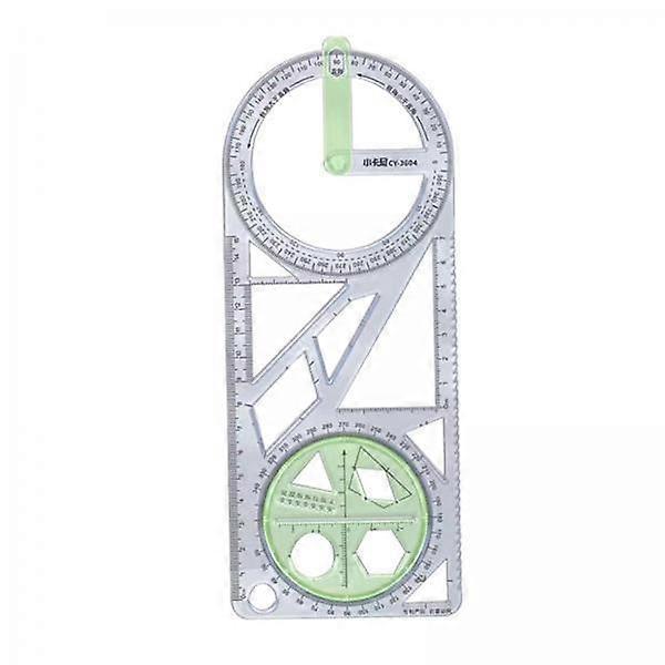 2x Multifunctional Geometric Ruler Drawing Rulers for Office Multiple Shapes