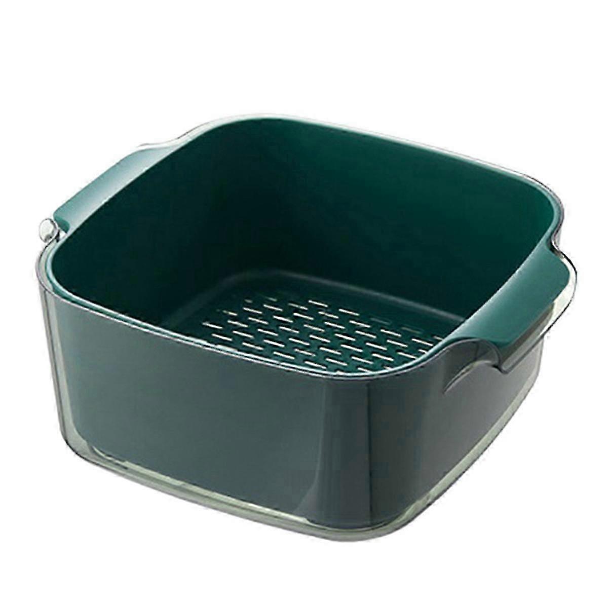 2 in 1 Double Layer Kitchen Colander Bowl Set, Vegetable Washing & Food Strainer Basket with Dual Layers