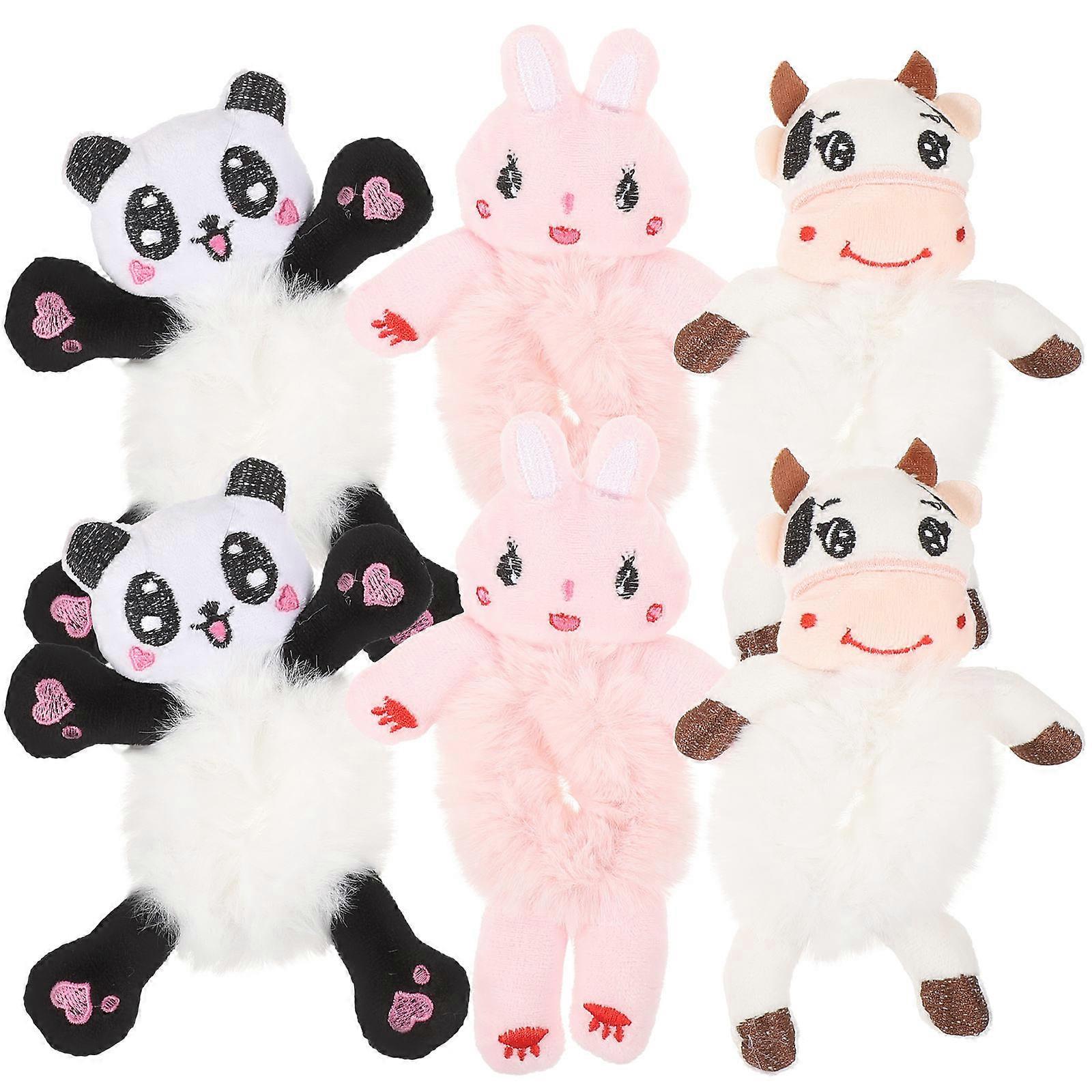 Plush Hair Rings, Elastic Cartoon Hair Ties Matching Various Outfit Styles