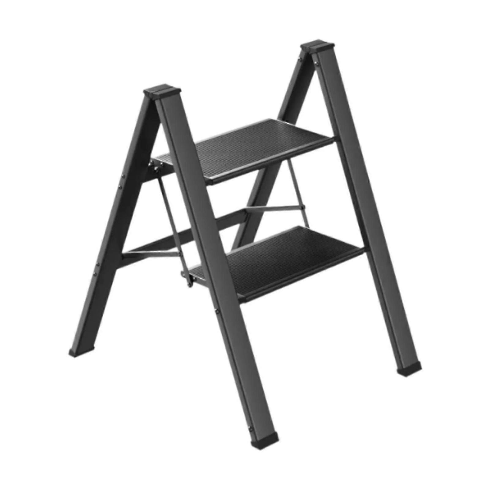 Portable Foldable Step Ladder for Indoor and Outdoor Use, Ideal for Office and Farmhouse, 2-Tier Design